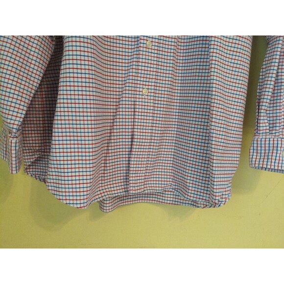Polo Ralph Lauren Blake Men's XL Button Down Blue Red White Plaid Brown Pony - Picture 3 of 8